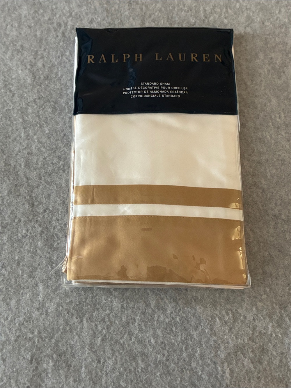 Ralph Lauren Polished Bronze Bowery Pillow Sham Standard Pima Cotton NEW